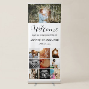 Welcome 10 Photo Collage Baby Shower Retractable Banner
