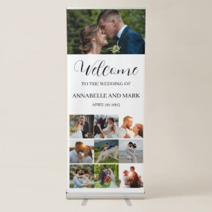 Welcome 10 Photo Collage Wedding Retractable Banner