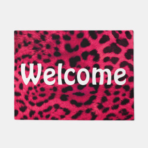 Welcome 18" x 24" Door Mat/Cheetah Print Doormat