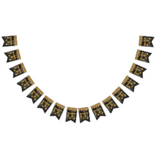 WELCOME 2023 BLACK & GOLD GLITTER DRIP CUSTOM BUNTING