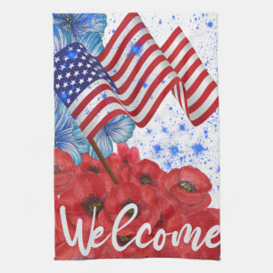 Welcome 4th of July   Tea Towel