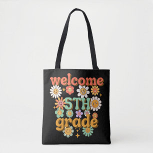 WELCOME 5TH GRADE, BACK TO SCHOOL FIRST DAY SCHOOL TOTE BAG