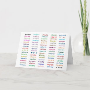 Welcome : 80 Languages Custom Card/White Card