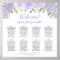 Welcome! 8 Table Lavender Roses Boho Seating Chart