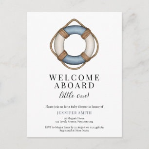 Welcome Aboard Baby Shower Invitation Postcard