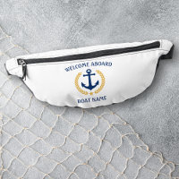 Welcome Aboard Boat Name Anchor Gold Laurel Star