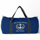 Welcome Aboard Boat Name Anchor Gold Laurel Star