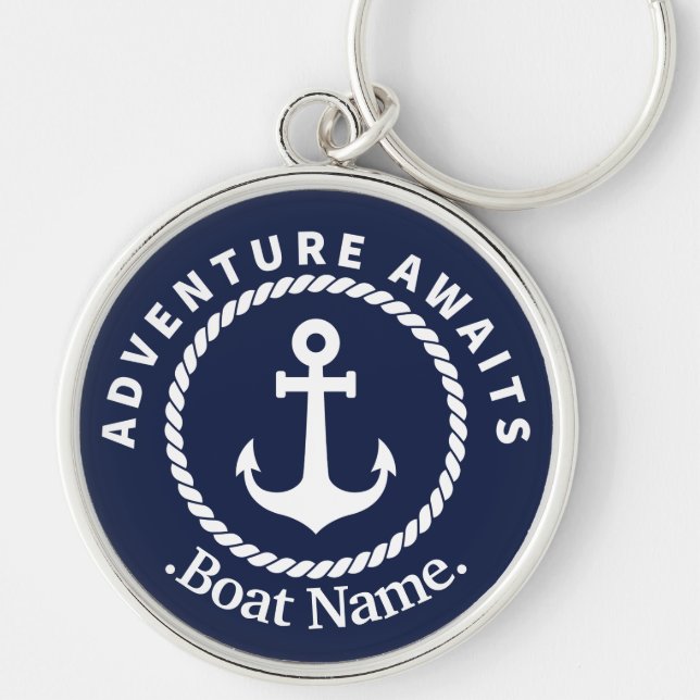 Welcome Aboard. Boat Name.  Key Ring (Front)