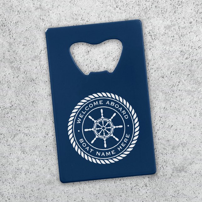 Welcome aboard boat name nautical ship's wheel (Creator Uploaded)