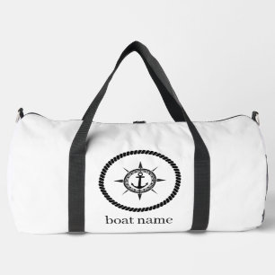 welcome aboard custom anchor laurel gold nautical duffle bag