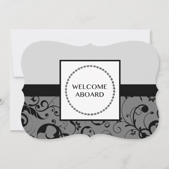 welcome aboard (damask) invitation (Front)