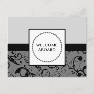 welcome aboard (damask) postcard