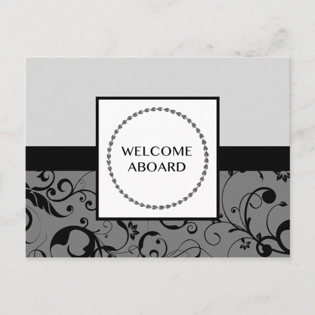 welcome aboard (damask) postcard (Front)