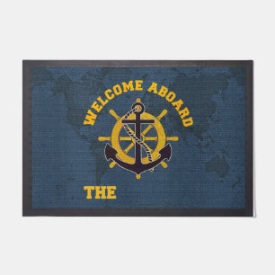 Welcome Aboard Doormat, Personalised Sailor Mat