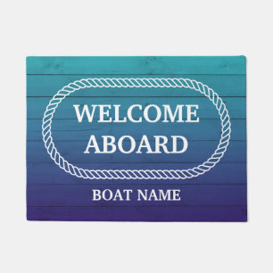 Welcome Aboard Doormat With Boat Name