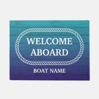 Welcome Aboard Doormat With Boat Name