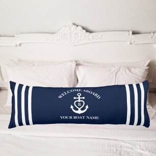 Welcome Aboard Heart Anchor Boat Name Monogram Body Cushion