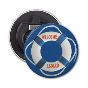 Welcome Aboard Life Ring Nautical Bottle Opener