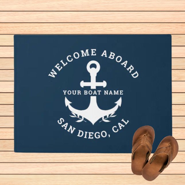 Welcome Aboard Nautica Blue Doormat (Creator Uploaded)