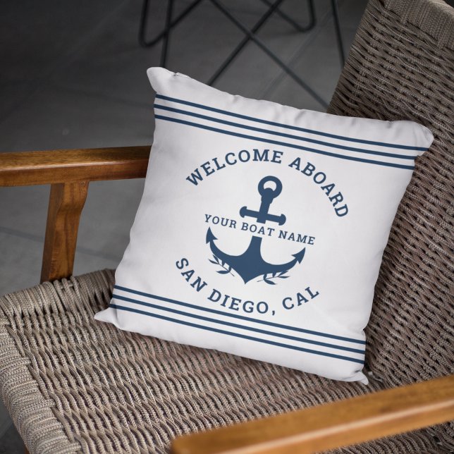 Welcome Aboard Nautica White Cushion (Creator Uploaded)