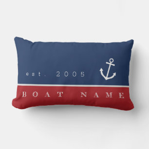 Welcome aboard nautical anchor pillow personalised