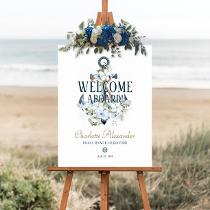 Welcome Aboard Nautical Bridal Shower Welcome Sign