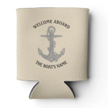 Welcome Aboard Nautical Greeting Anchor and Name