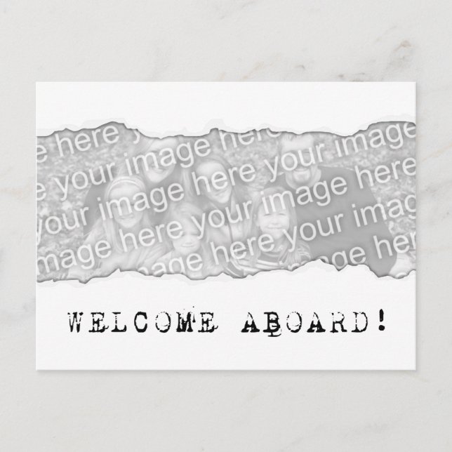 welcome aboard! (page tear) postcard (Front)