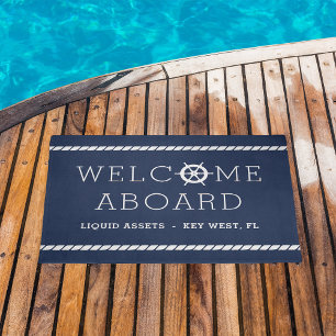 Welcome Aboard   Personalised Boat Name Doormat