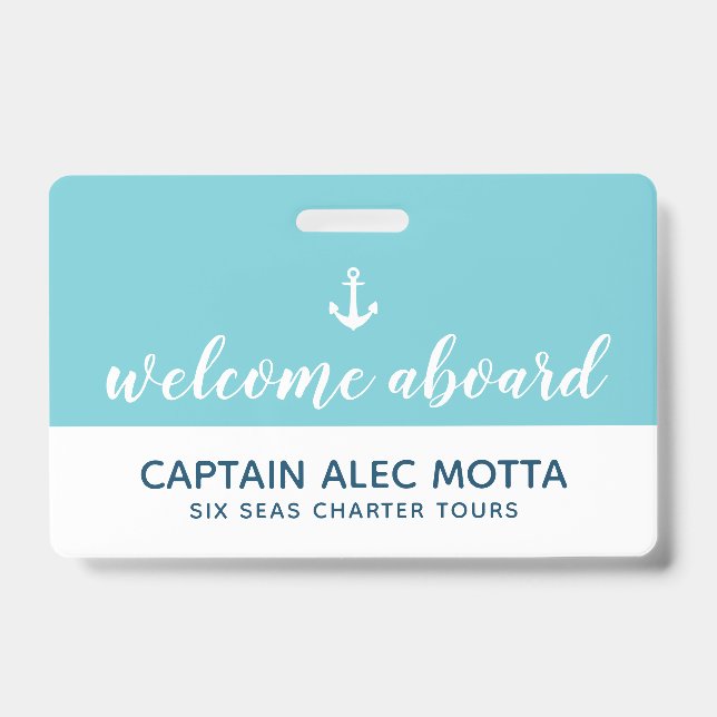 welcome aboard script ID badge (Front)