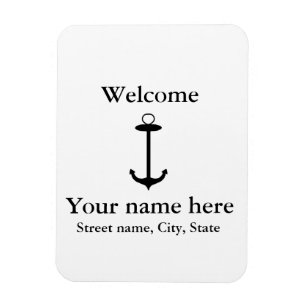 Welcome anchor simple design add name place detail magnet