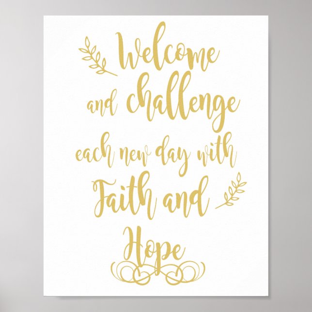 Welcome and Challenge Day with Hope and Faith Poster (Front)