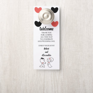 Welcome and Do not Disturb Wedding Couple Door Hanger