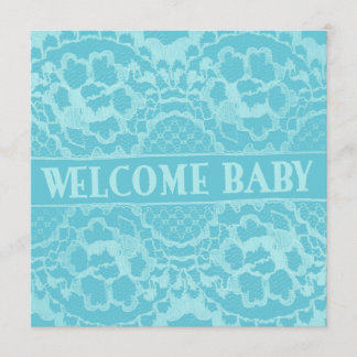 Welcome and Lace New Baby Announcement