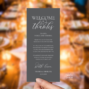 "Welcome and Thanks" Elegant Reception Guest Card