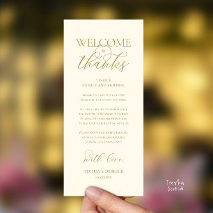 "Welcome and Thanks" Elegant Reception Guest Card