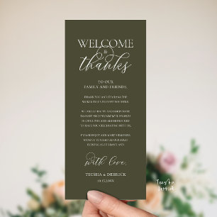 "Welcome and Thanks" Elegant Reception Guest Card