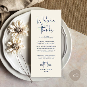 Welcome and Thanks Place Setting Thank You Card