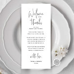 Welcome and Thanks, Place Setting Thank You Card<br><div class="desc">Welcome and Thanks, this is the Modern editable card, in minimalist script design, black and white theme, Place Setting Thank You Cards. Share the love and show your appreciation to your guests, when they sit down at their seat and read this personalised charming thank you place setting card. It's a...</div>