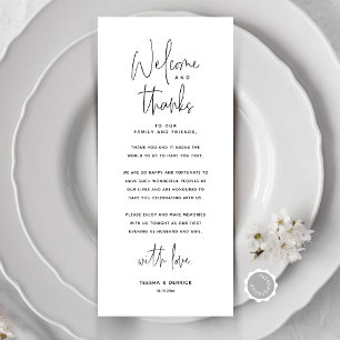 Welcome and Thanks, Place Setting Thank You Card