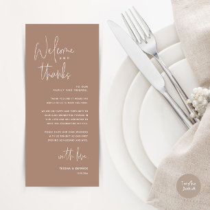 Welcome and Thanks, Place Setting Thank You Card