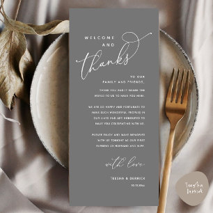 Welcome and Thanks, Place Setting Thank You Card