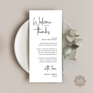 Welcome and Thanks, Place Setting Thank You Card