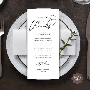 Welcome and Thanks, Place Setting Thank You Card