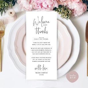 Welcome and Thanks, Place Setting Thank You Card