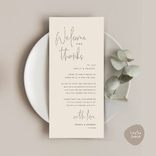 Welcome and Thanks, Place Setting Thank You Card