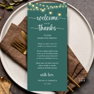 "Welcome and Thanks" Rustic Reception Guest Card
