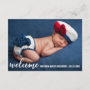Welcome Announcement New Baby Modern Card W