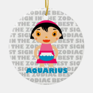 Welcome Aquarius Zodiac Baby! Ceramic Tree Decoration