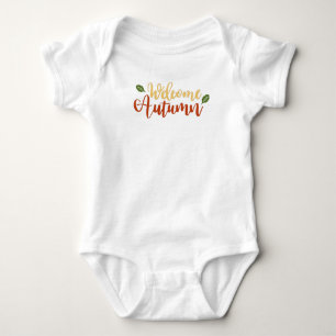 Welcome Autumn Fall leaves Baby Bodysuit
